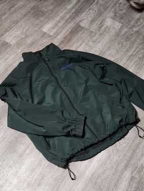 Rare VINTAGE Polo by Ralph Lauren Forest Green Zip-Up Windbreaker Medium